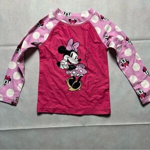 Disney Minnie Mouse pink rash guard swim top size 2T
